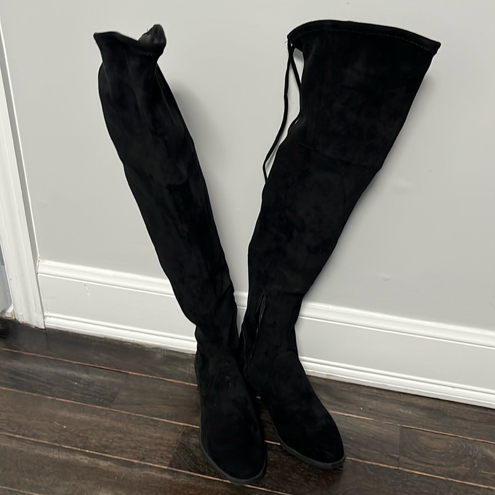 Dolce Vita Black Stella Suede over the knee boot